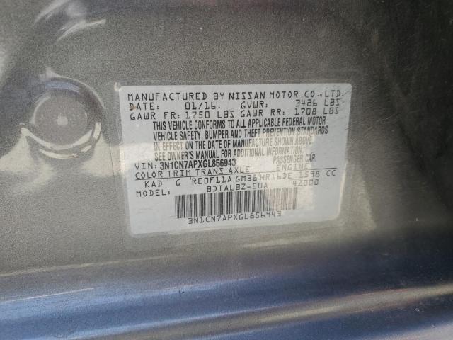 3N1CN7APXGL856943 Nissan VERSA S