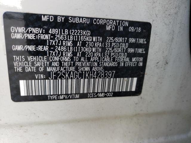JF2SKAGC1KH428397 Subaru Forester Premium