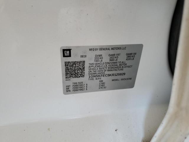 2019 CHEVROLET TAHOE SPEC 1GNSKFEC5KR125929