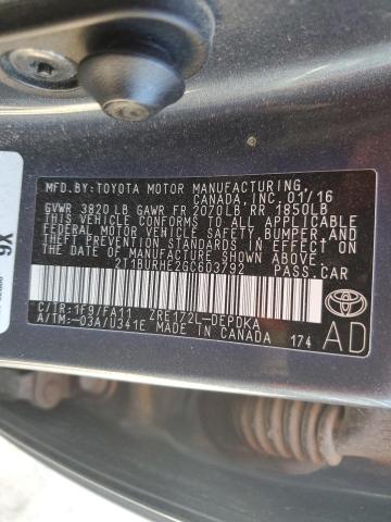 2016 TOYOTA COROLLA L - 2T1BURHE2GC603792