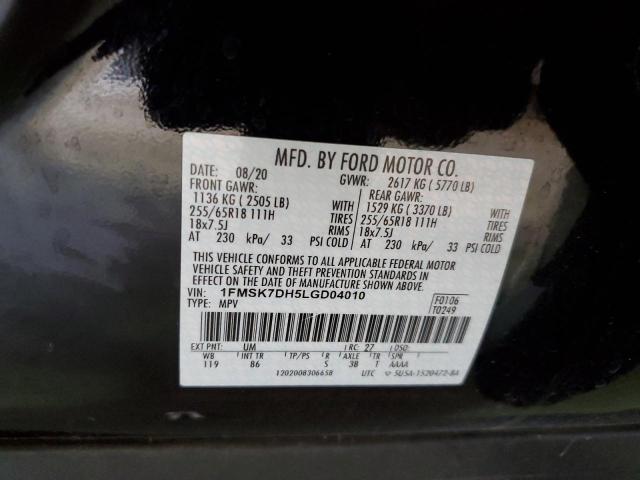 1FMSK7DH5LGD04010 Ford EXPLORER XLT