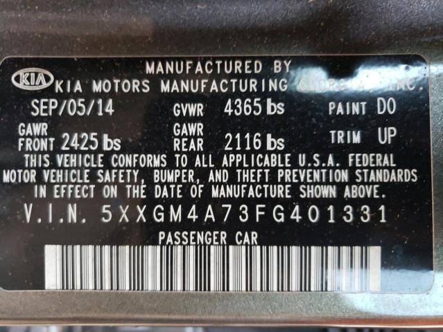 2015 Kia Optima Lx VIN: 5XXGM4A73FG401331 Lot: 49391094