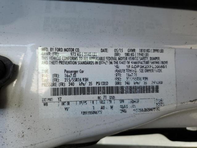 1FADP3K2XFL306651 Ford FOCUS SE