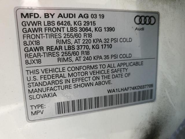 WA1LHAF74KD037705 2019 AUDI Q7 - Image 13