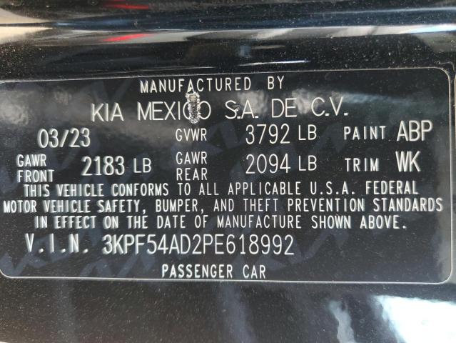 3KPF54AD2PE618992 KIA Forte Gt Line