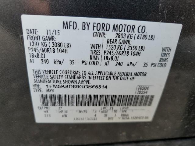 1FM5K8D89GGB66514 Ford EXPLORER XLT