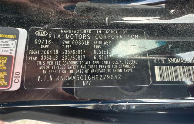 2017 KIA SEDONA L - KNDMA5C16H6279642