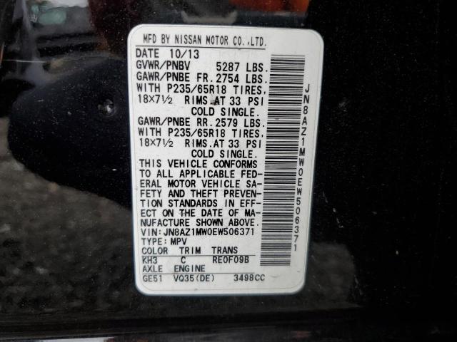 JN8AZ1MW0EW506371 | 2014 NISSAN MURANO S