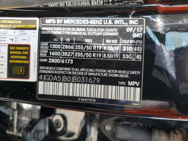 4JGDA5JB0JB031679 Mercedes-Benz GLE 350