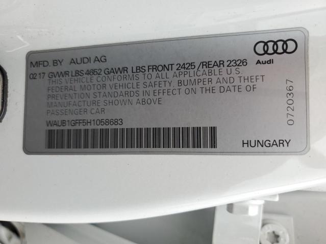 2017 AUDI S3 PREMIUM - WAUB1GFF5H1058683