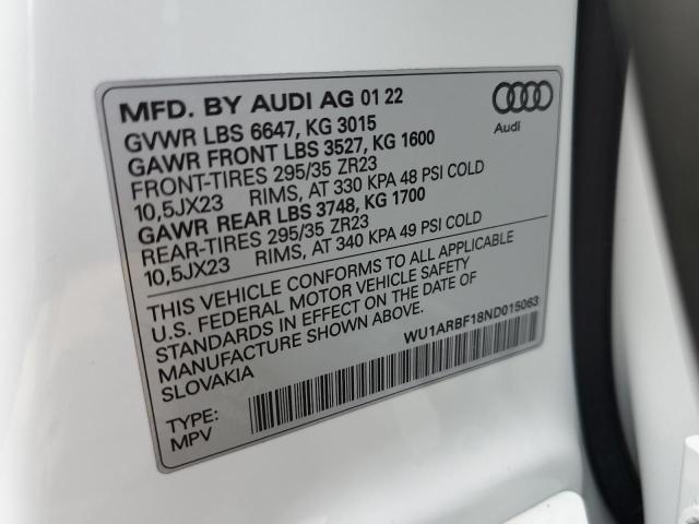2022 AUDI RS Q8 WU1ARBF18ND015063