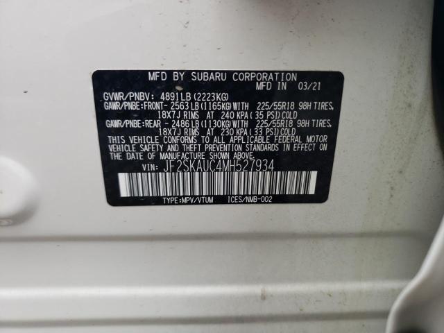 JF2SKAUC4MH527934 Subaru Forester Limited
