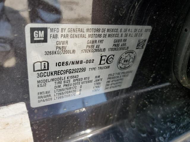 3GCUKREC9FG292299 Chevrolet Silverado K1500 Lt