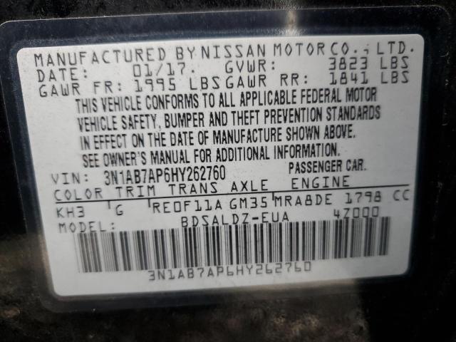 3N1AB7AP6HY262760 Nissan SENTRA S
