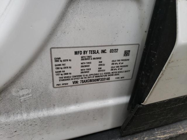 7SAXCBE60NF333146 Tesla MODEL X