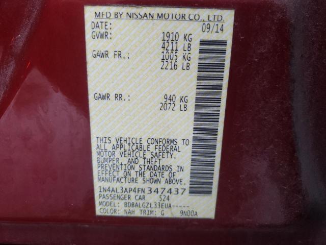 1N4AL3AP4FN347437 Nissan ALTIMA 2.5
