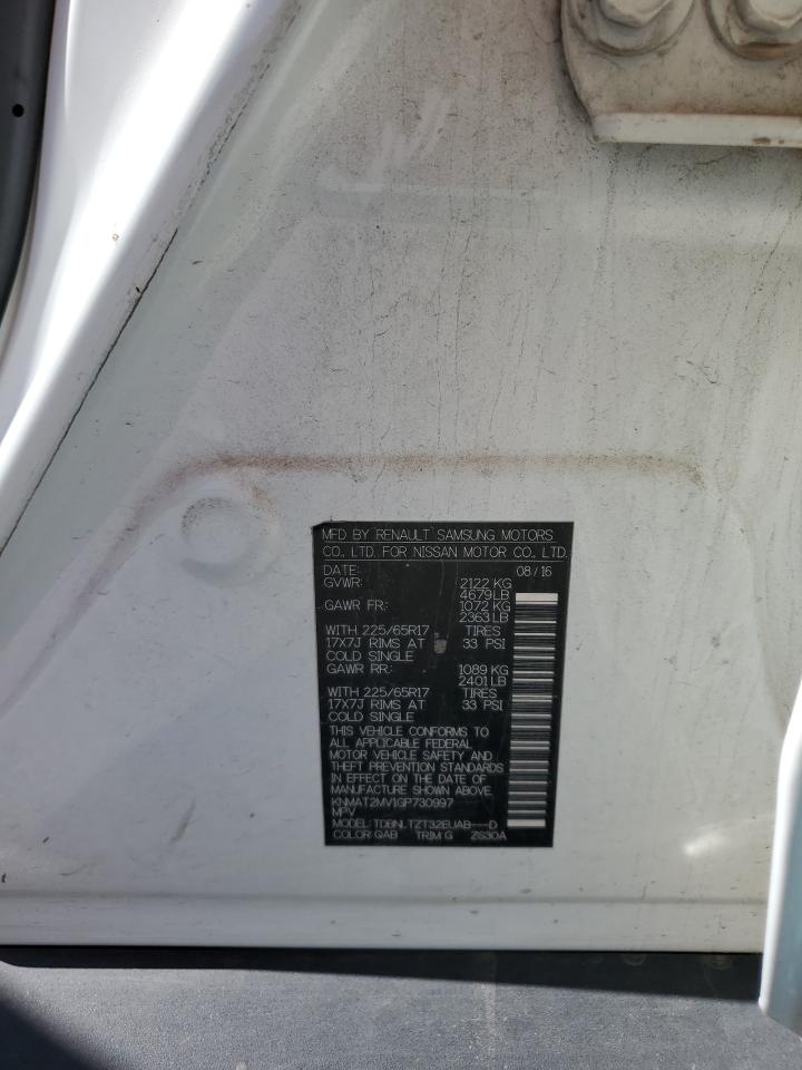 KNMAT2MV1GP730997 NISSAN ROGUE 2016