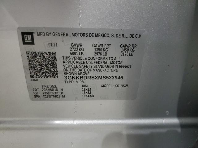 2021 CHEVROLET BLAZER 3LT - 3GNKBDRSXMS533946