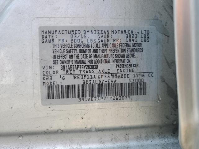 3N1AB7AP7FY263039 Nissan SENTRA S