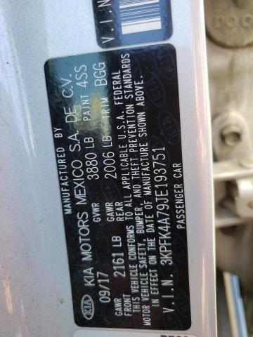 3KPFK4A79JE193751 KIA FORTE LX