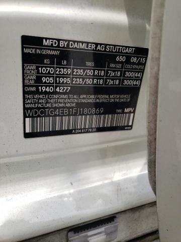 2015 MERCEDES-BENZ GLA 250 - WDCTG4EB1FJ180869