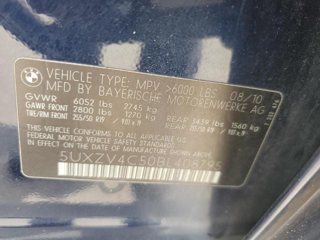 VIN: 5UXZV4C50BL408795 Auction: COPART Lot: 56137743 Location: NY - LONG ISLAND 5UXZV4C50BL408795 BMW X5 2011 BLUE Photo 13