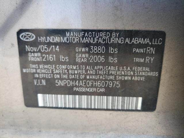 5NPDH4AE0FH607975 Hyundai ELANTRA SE