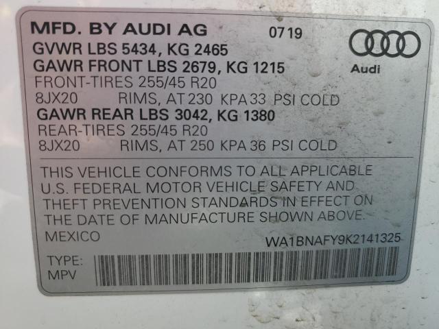 WA1BNAFY9K2141325 2019 AUDI Q5, photo no. 12