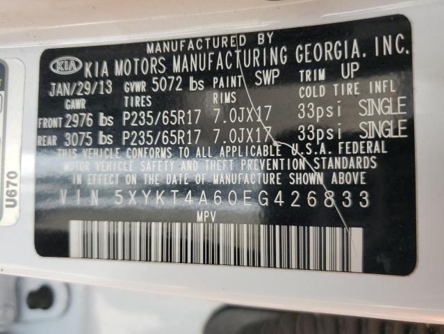 5XYKT4A60EG426833 KIA SORENTO LX