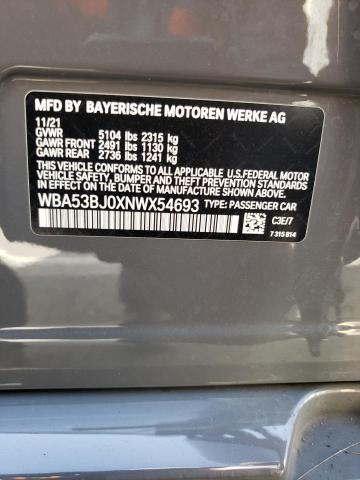 WBA53BJ0XNWX54693 BMW 540 I