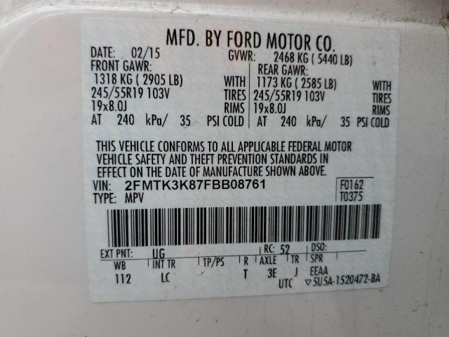 2FMTK3K87FBB08761 2015 FORD EDGE, photo no. 14