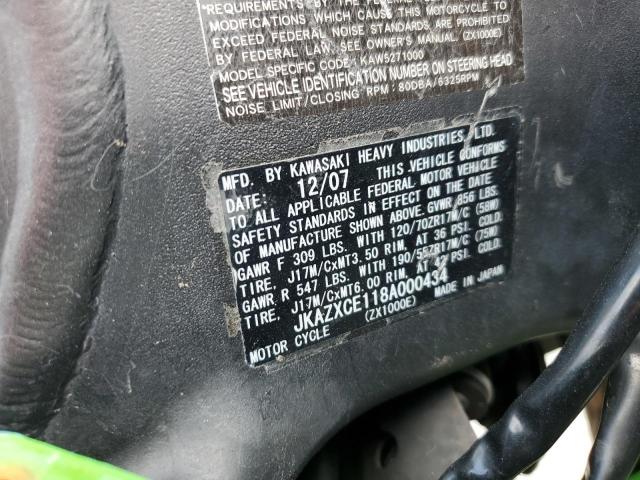 2008 KAWASAKI ZX1000 E - JKAZXCE118A000434