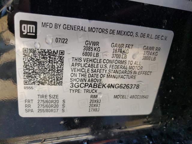 3GCPABEK4NG626378 Chevrolet All Models SILVERADO 13