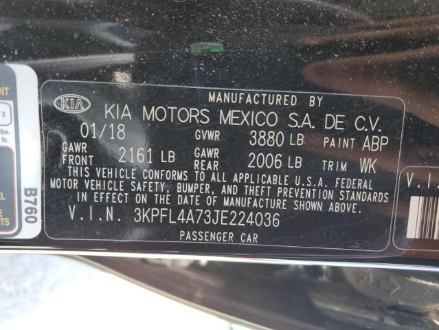 3KPFL4A73JE224036 KIA FORTE LX