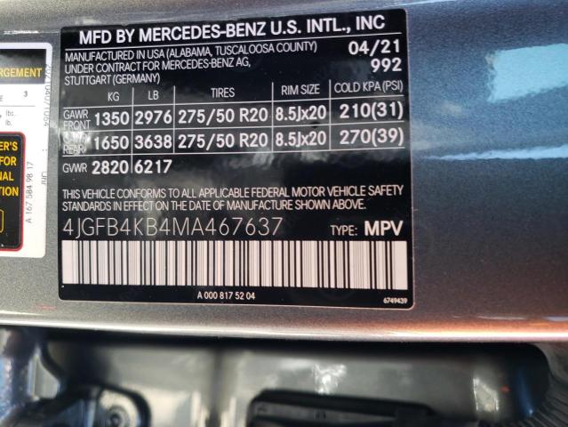 4JGFB4KB4MA467637 Mercedes-Benz Gle 350 4matic