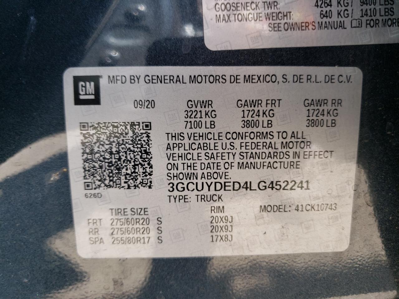 3GCUYDED4LG452241 CHEVROLET ALL Models 2020