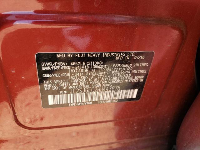 JF2SJGEC2HH443878 Subaru Forester 2.0xt Premium