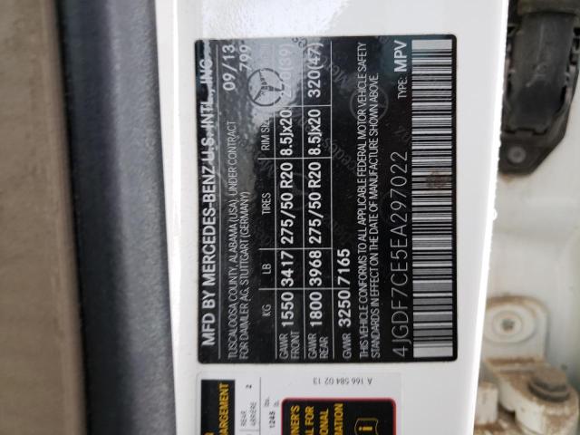 4JGDF7CE5EA297022 Mercedes-Benz Gl 450 4matic