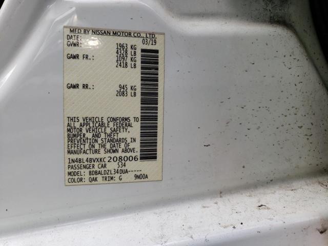 1N4BL4BVXKC208006 Nissan ALTIMA S