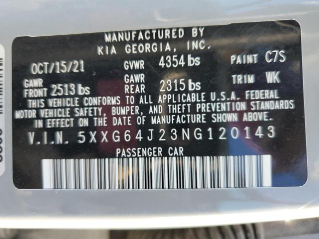 5XXG64J23NG120143 KIA K5 GT LINE