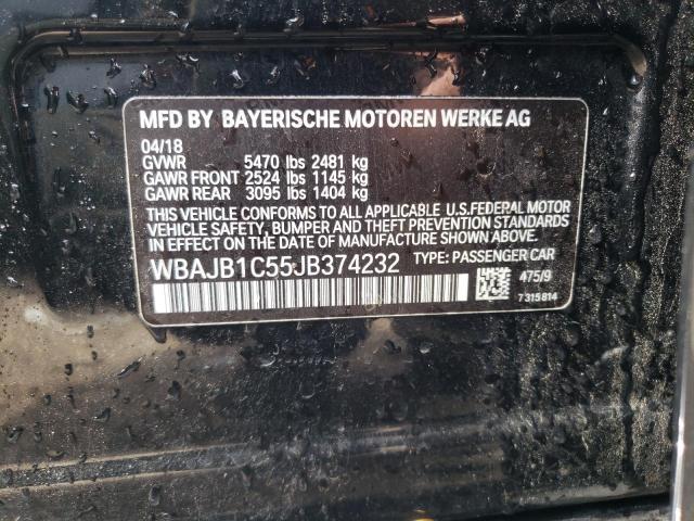 2018 BMW 530XE WBAJB1C55JB374232