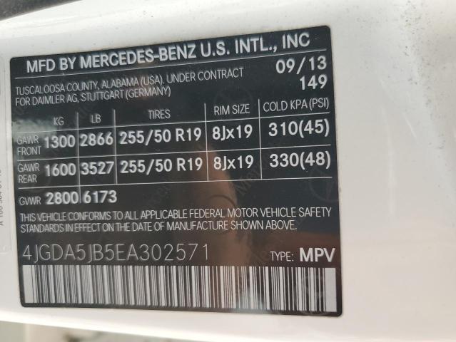 VIN 4JGDA5JB5EA302571 2014 Mercedes-Benz ML-Class, 350 no.13