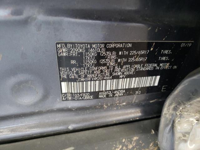JTMH1RFV4KD014664 Toyota RAV4 LE