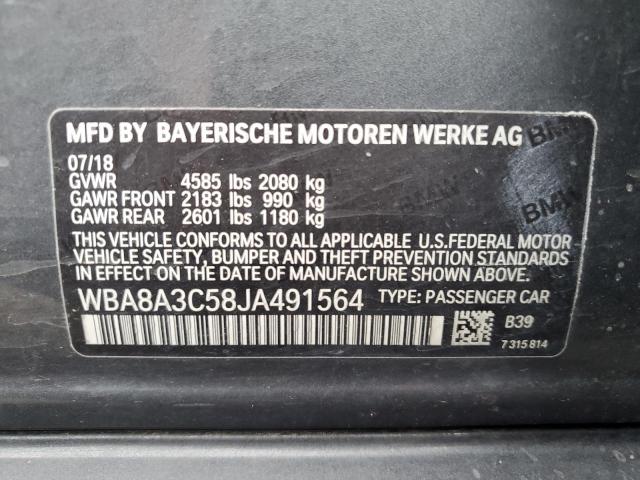 WBA8A3C58JA491564 BMW 320 XI
