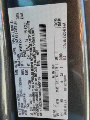 1FMCU9G98HUA00189 2017 FORD ESCAPE, photo no. 13