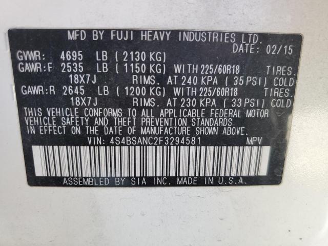 4S4BSANC2F3294581 Subaru Outback 2.5i Limited