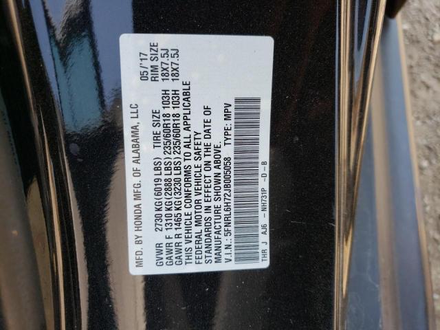 5FNRL6H72JB005058 Honda ODYSSEY EXL