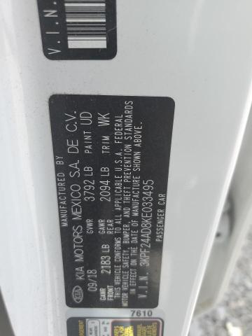 3KPF24AD8KE033495 KIA FORTE FE