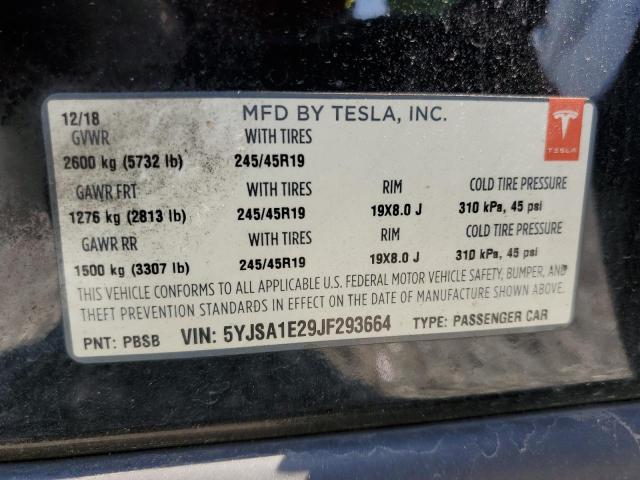 5YJSA1E29JF293664 Tesla MODEL S