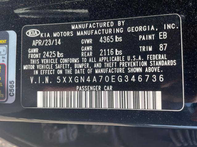 5XXGN4A70EG346736 KIA OPTIMA EX